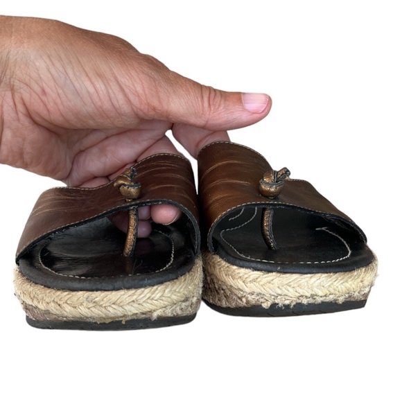 Donald J. Pliner SYA Platform Wedge Slides Bronze Leather - Picture 5 of 12